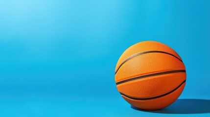 basketball on blue background