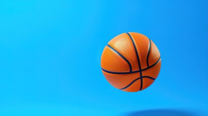 basketball on blue background