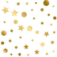 Confetti Polka Dots and Stars Golden Pattern