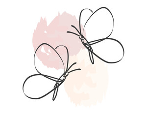 branch of magnolia and butterfly
