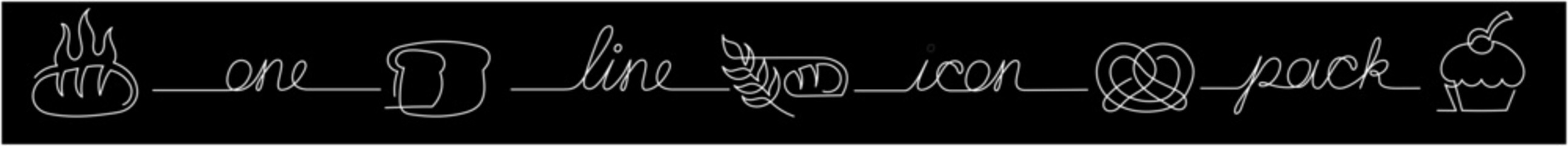 continuous line drawing vector illustration with FULLY EDITABLE STROKE of icons logo design business items objects symbols