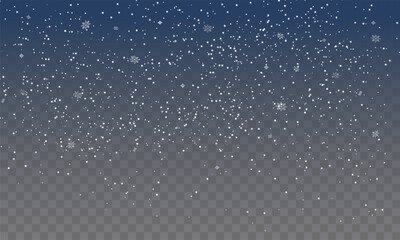 Snowfall Backdrop: Winter Christmas Scenery with Falling Snowflakes. Vector Illustration.