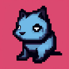 Obraz premium a cute pixle cat,please take good care of it