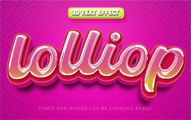 Lollipop 3d editable text effect style