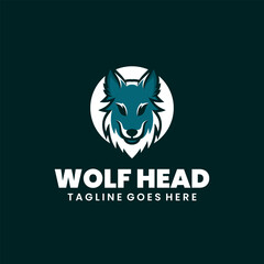 wolf head illustration mascot logo design