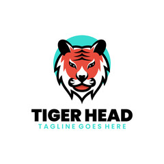 tiger head illustration mascot logo design