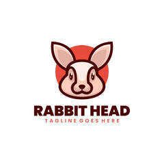 rabbit head illustration mascot logo design