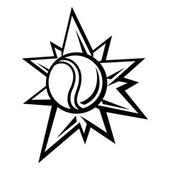 Tennis ball illustration. Sport club item or symbol.