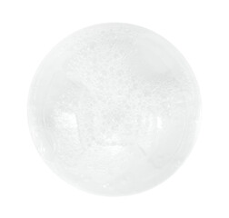 Soap foam round shape on a white background. Shampoo or detergent drop isolate