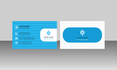 Black and blue modern creative business card and simple clean template vector design