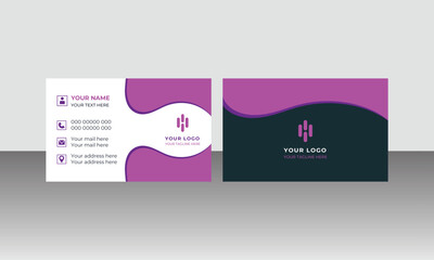 Black and blue modern creative business card and simple clean template vector design