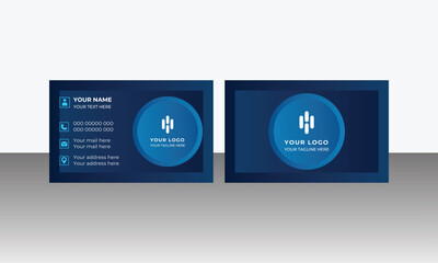 Black and blue modern creative business card and simple clean template vector design