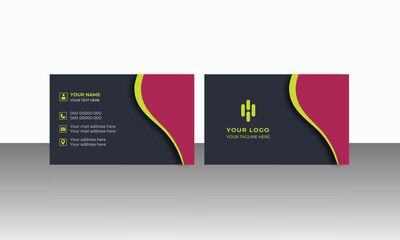 Black and red modern creative business card and simple clean template vector design