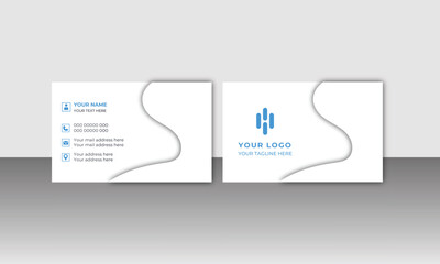 Black and blue modern creative business card and simple clean template vector design