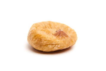 Dried fig isolated on white. Single sweet fig fruit