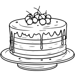 birthday cake outline drawing