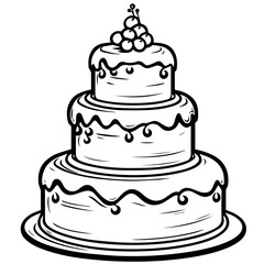 birthday cake outline drawing