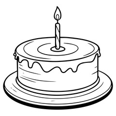 birthday cake outline drawing