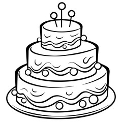 birthday cake outline drawing