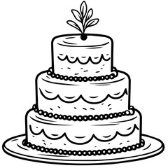 birthday cake outline drawing