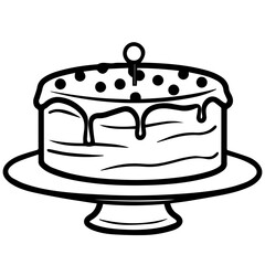 birthday cake outline drawing
