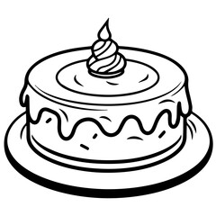birthday cake outline drawing