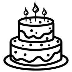 birthday cake outline drawing