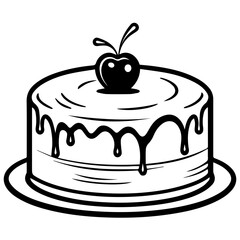 birthday cake outline drawing