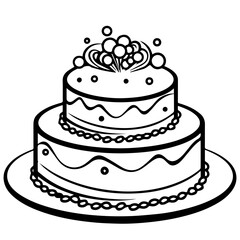 birthday cake outline drawing