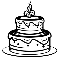 birthday cake outline drawing