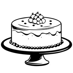 birthday cake outline drawing