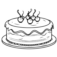 birthday cake outline drawing