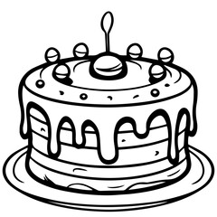 birthday cake outline drawing