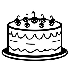 birthday cake outline drawing