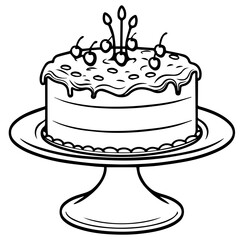 birthday cake outline drawing
