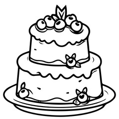 birthday cake outline drawing