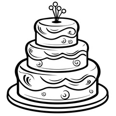 birthday cake outline drawing