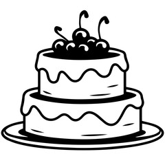 birthday cake outline drawing
