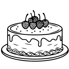 birthday cake outline drawing