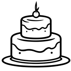 birthday cake outline drawing
