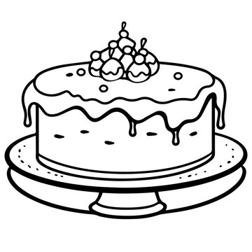 birthday cake outline drawing