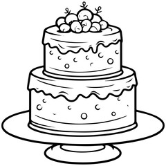 birthday cake outline drawing