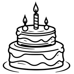 birthday cake outline drawing