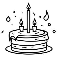 birthday cake outline drawing