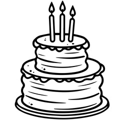 birthday cake outline drawing