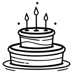 birthday cake outline drawing