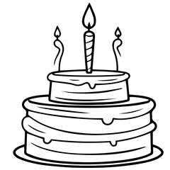 birthday cake outline drawing