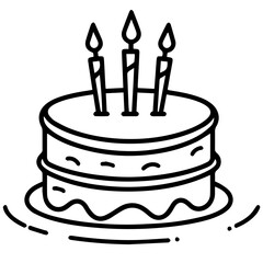 birthday cake outline drawing