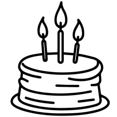 birthday cake outline drawing