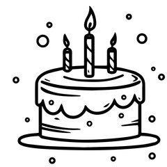 birthday cake outline drawing